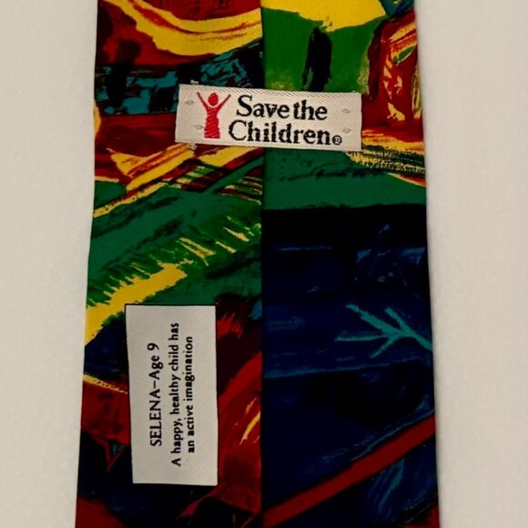 VTG NECKTIE SAVE THE CHILDREN "A HAPPY, HEALTHY CHILD HAS AN ACTIVE IMAGINATION" - Picture 8 of 8